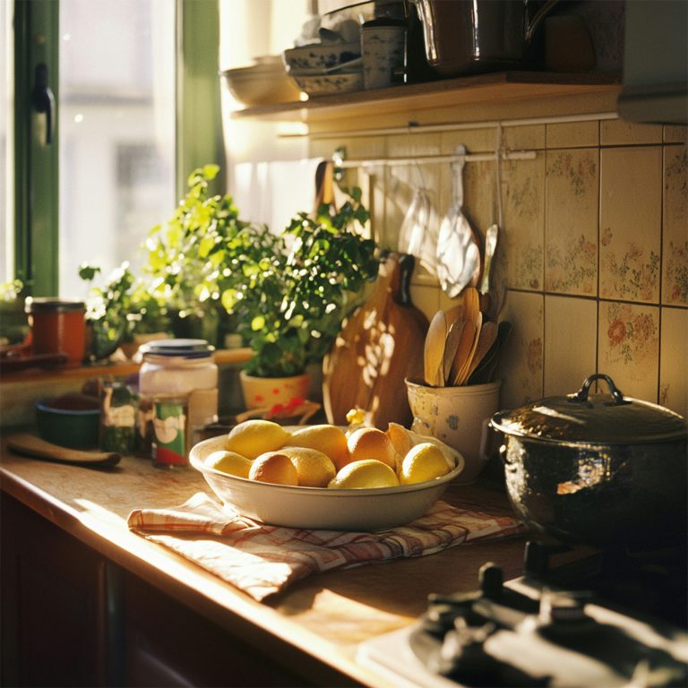 home cooking ingredients on kitchen bench — cooking simply at home